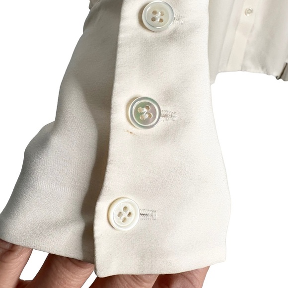 Frame | Cream Silk Button Down Top Size Small - Picture 6 of 11
